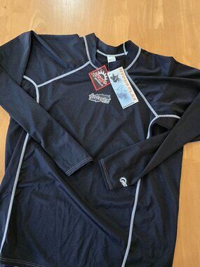 Hyperflex Wetsuits Mens Long Sleeve Rash Guard Shirt 50+ UV Shield Black 3XL NWT